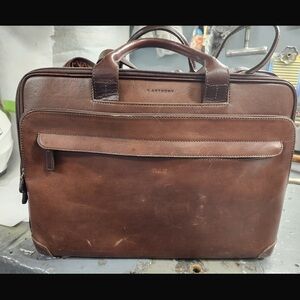 Antthony Dark Brown Leather Briefcase
